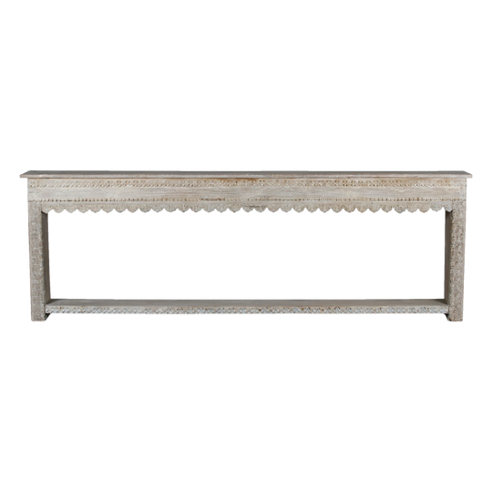 Vintage Reclaimed Wood Indian Console Table, Raw Finish – Eco Village Collection