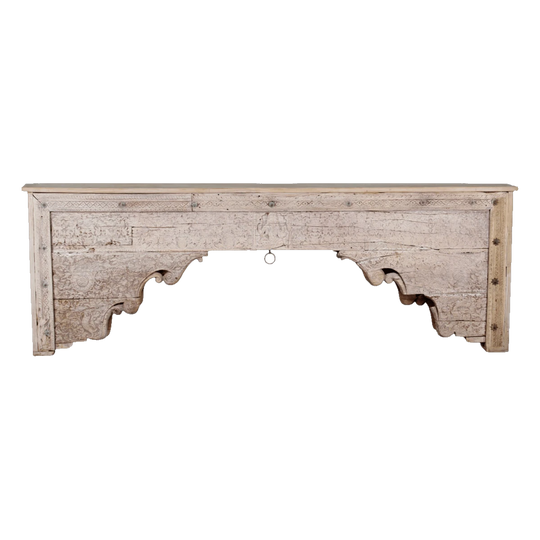 Vintage Indian Recycled Wood Extra-Long Console Table, Raw – Eco Village Collection