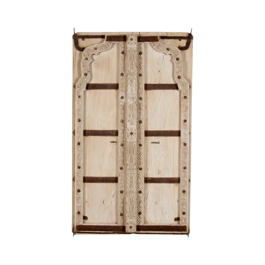 Vintage Indian Panel Door with Wrought Iron Detailing – Eco Village Collection