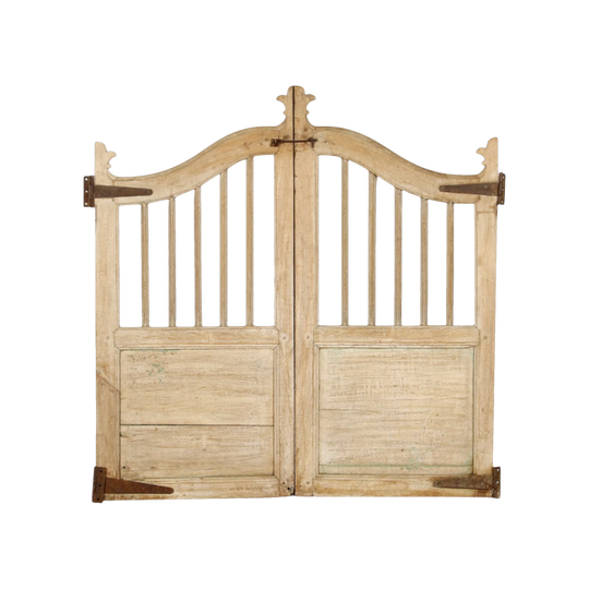 Vintage Indian Garden Gate – Natural Timber, Original Metal Detailing – Eco Village Collection
