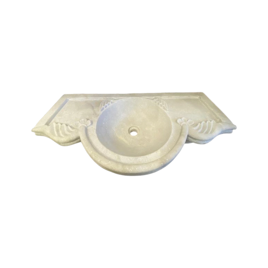 White Solid Marble Sink