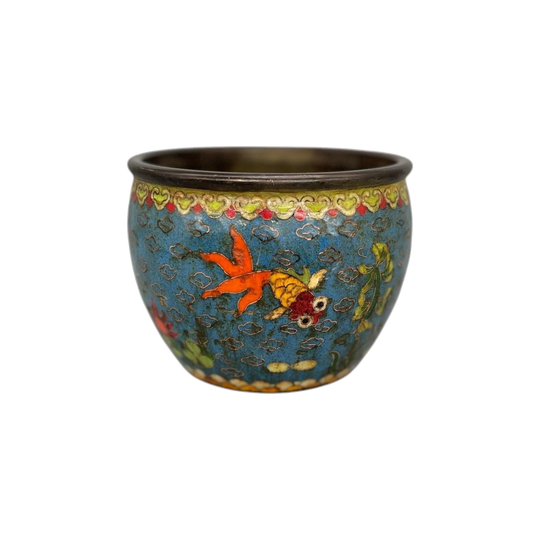 Vintage Chinese Cloisonne Bronze Bowl