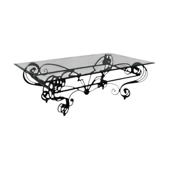 French Hand Forged Wrought Iron Coffee Table