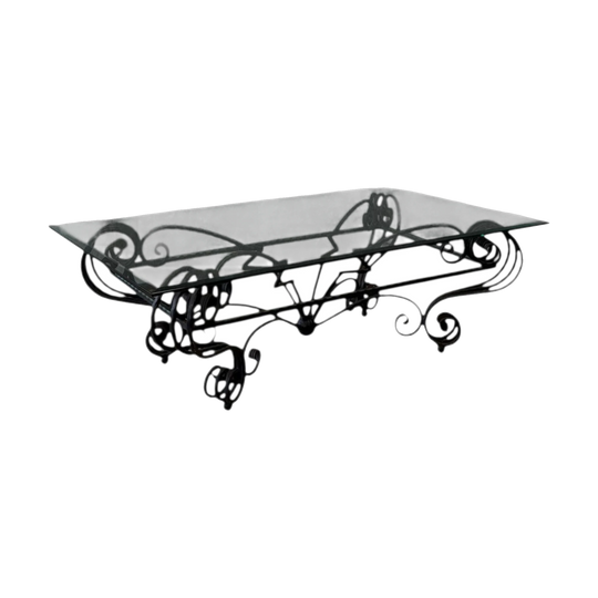 French Hand Forged Wrought Iron Coffee Table