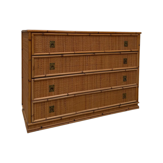 Italian bamboo Chest of Drawers 1970s