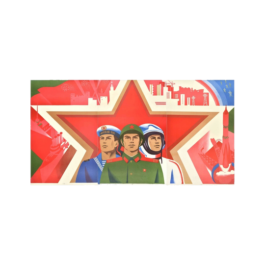 Propaganda Navy Sailor Soldier Cosmonaut Space Rocket Red Star USSR 1
