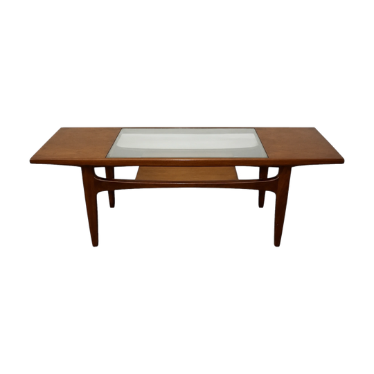 Famously featured (same design) on the set of 'Mad Men'.  'Long John' Teak Coffee Table - Designed by Victor Wilkins.