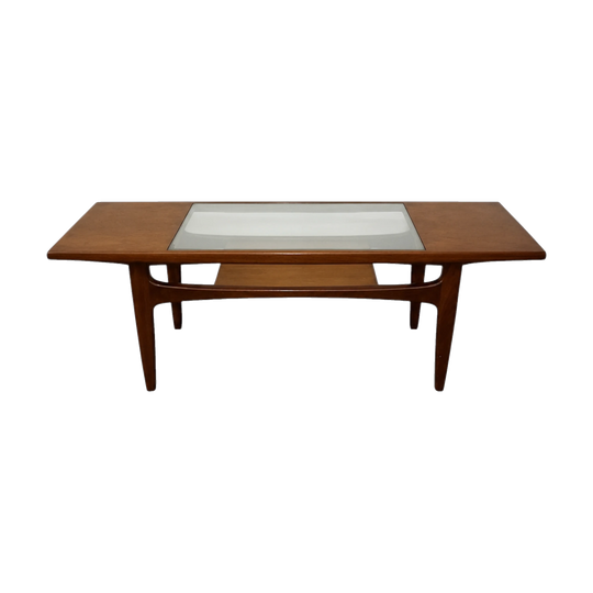 Famously featured (same design) on the set of 'Mad Men'.  'Long John' Teak Coffee Table - Designed by Victor Wilkins.