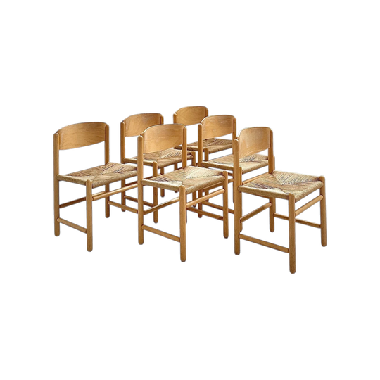 Danish 1960s Dining Chair, Beech Frame with Woven Papercord Seat