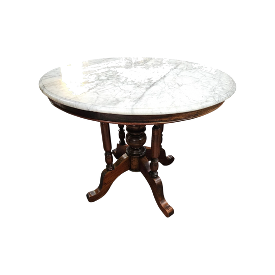 Vintage Mahogany Marble Top Centre Table