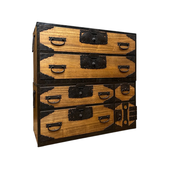 Isho Dansu, Rare Japanese Two Piece Clothing Chest - Paulownia | Meiji