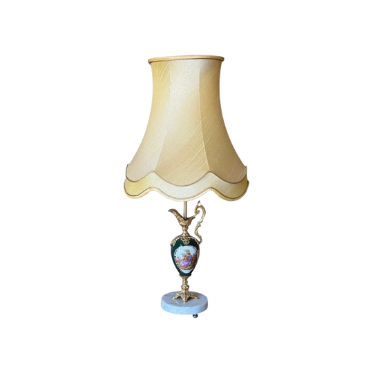 Vintage Urn-form Porcelain Table Lamp with Gilt Mounts
