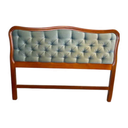 Vintage Parker Furniture Double Bedhead – Original Teak & Tufted Upholstery – Australian Mid-Century 1978