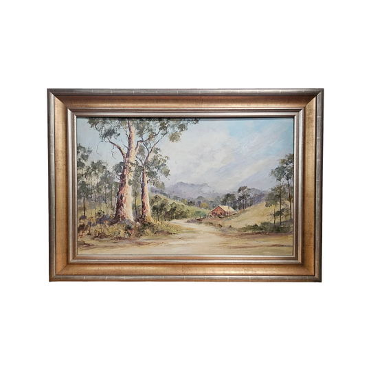 Australian Signed Simpson Oil on Board Framed Painting