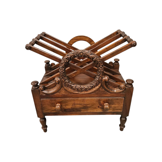 Vintage Mahogany Magazine Rack