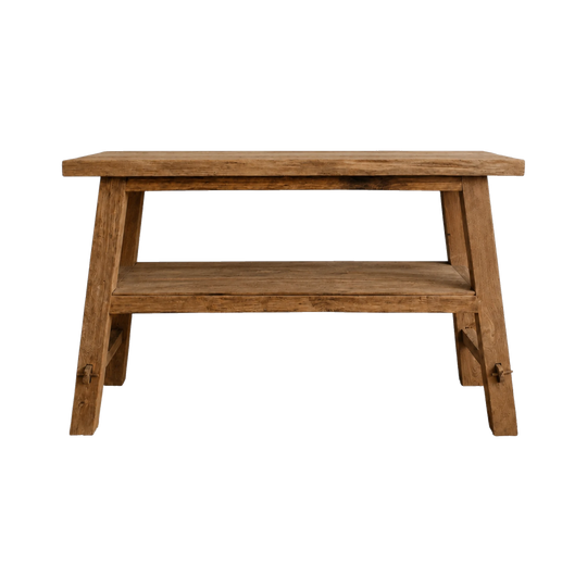 Rustic Recycled Teak Console Table - Natural