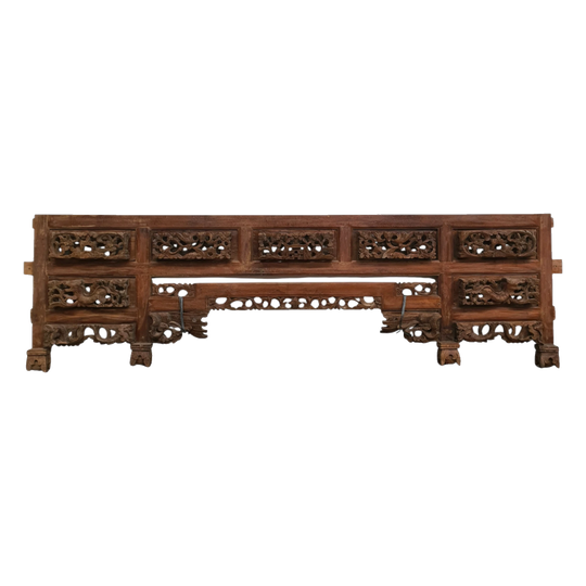 Vintage Natural Teak Bedhead Wall Panel -  RARE FIND