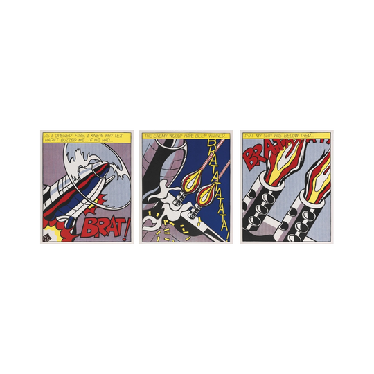 'As I opened Fire' Triptych After Roy Lichtenstein