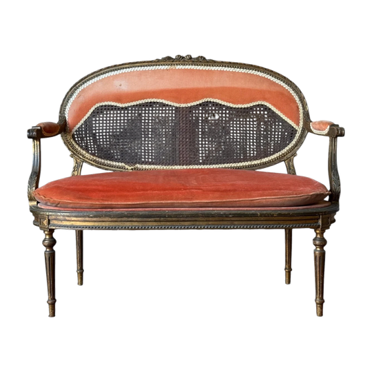 Antique French Louis XVI Caned Settee