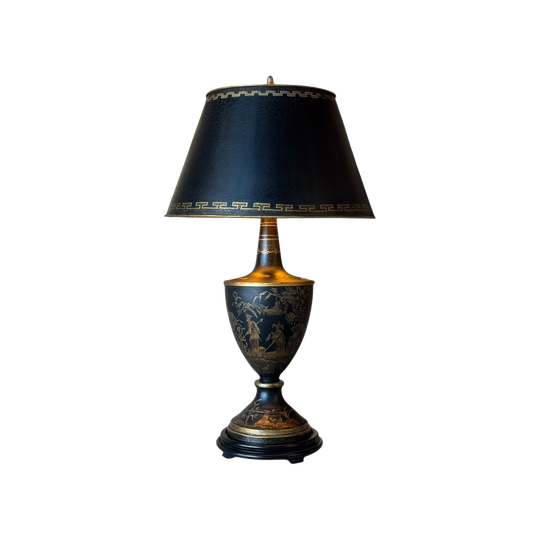Vintage Chinoiserie Table Lamp with Tole Shade