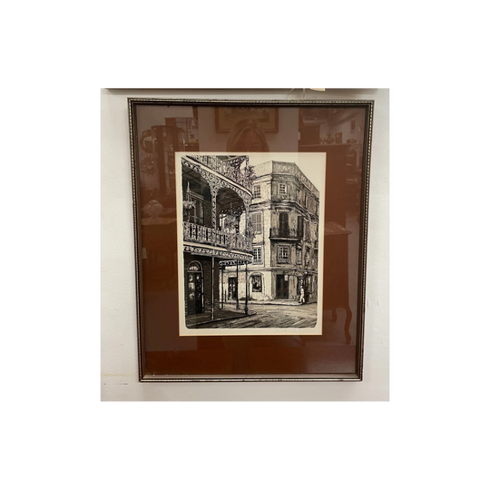 Beautiful framed Etching of Street Scene Numbered Signed & 111 of 150
