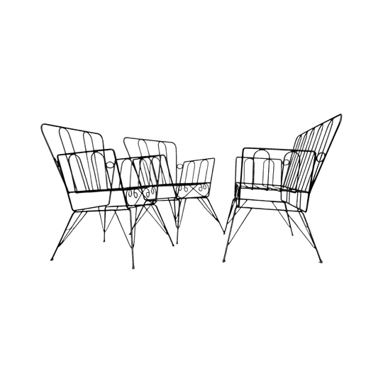 Wrought Iron Garden Suite circa 1960 in the Manner of Italian Florentine Garden Furniture