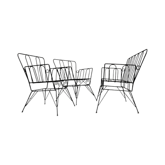 Wrought Iron Garden Suite circa 1960 in the Manner of Italian Florentine Garden Furniture