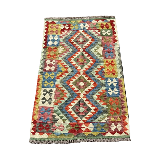Handmade Wool Kilim Rug Zig Zag Pattern*