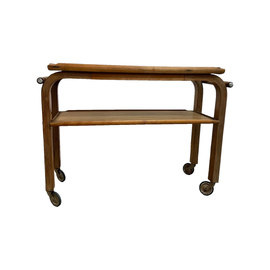 Rare Mid Century Formed Plywood Drinks Trolley Bar Cart