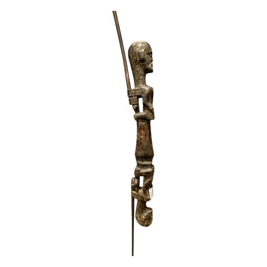 1535&1536: Hand-Carved Wooden Tribal Figure Bows – Ethnographic Statement Pieces