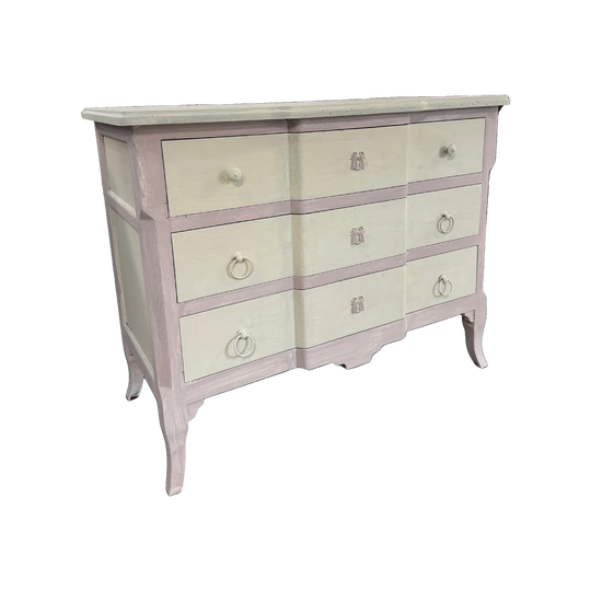 Beautiful empire commode from Provence in a beautiful painted cream and pale pink