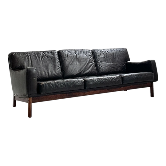 Danish Leather Three Seater Sofa