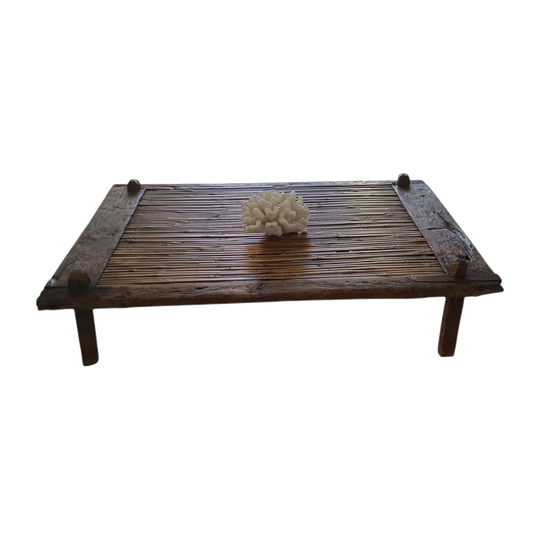 Vintage teak and bamboo coffee table
