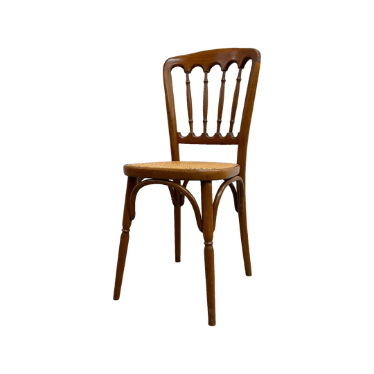 Set Of 6 Mid Century Bentwood And Rattan Dining Chairs By Ligna