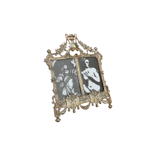 Antique French Revival Double Photo Frame