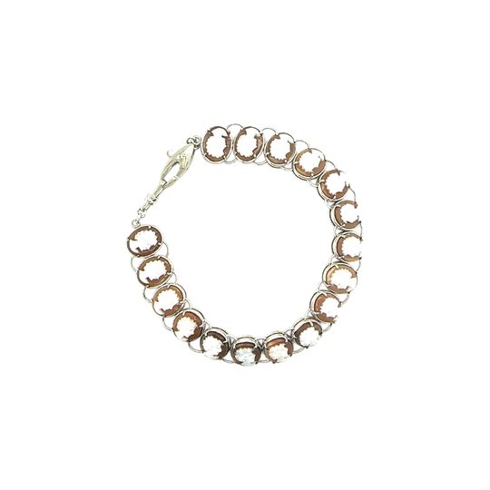 18ct white gold and platinum cameo bracelet