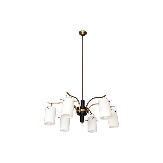 6 Arm Opal Glass Chandelier