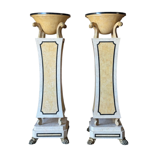 Vintage Pair of Oversized Clawfoot Torchères / Plant Stands