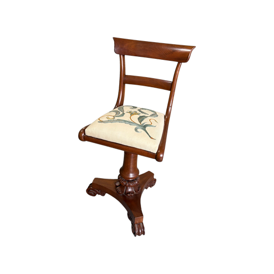 A William IV Mahogany Swivelling Musician's Chair