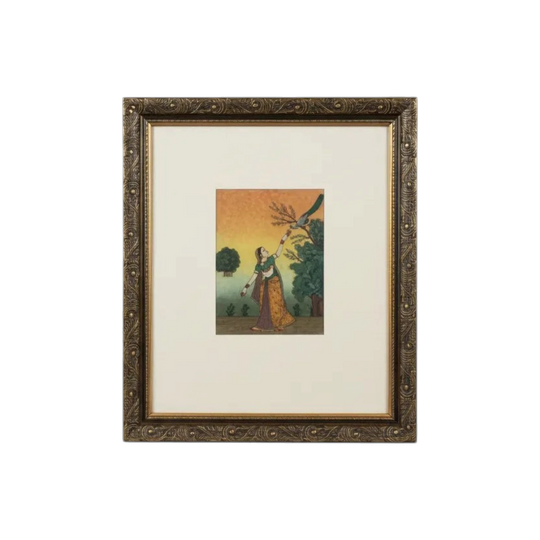 Indian Rajasthani Gemstone Painting - traditional miniature style