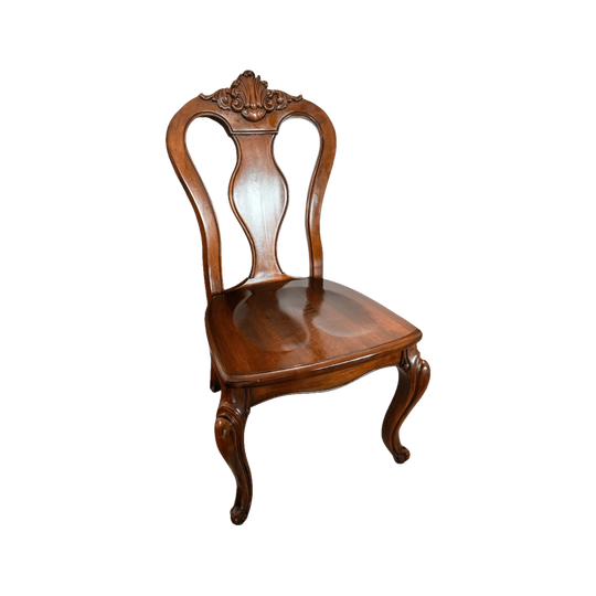 6 x Vintage Mid Century Honduras Mahogany Queen Anne Dining Chairs