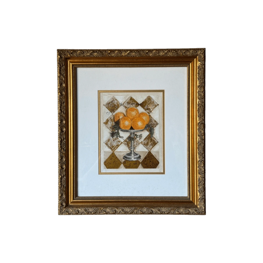 Vintage Gilt Framed Still Life Print of Oranges