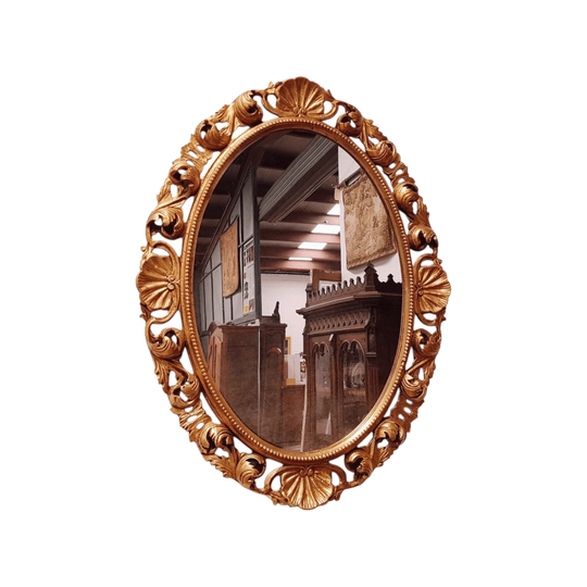 Italian 19th Century Gilt Oval Mirror