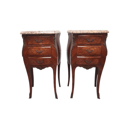 Pair Of French Louis XV Style Miniature Commode Bedsides