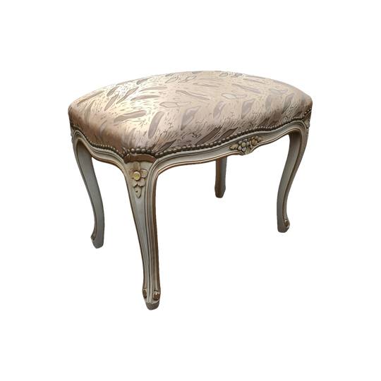 French Louis 15th Style Hand Painted And Gilded Stool