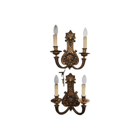 Louis XV Style Antique Bronze Wall Sconces Lights