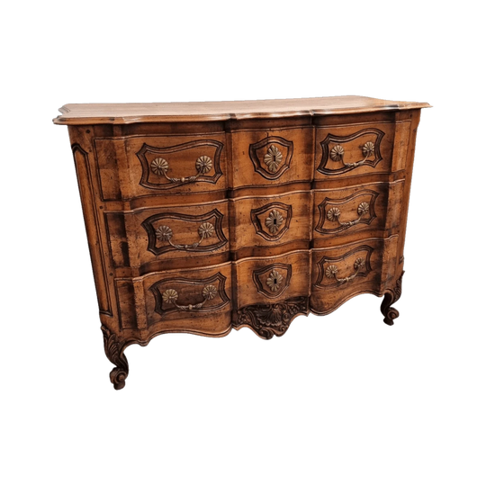 French Walnut Louis XV Style Stunning Chest of Three Drawers