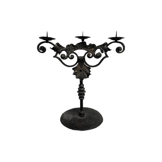 Rustic Wrought Iron Candle Holder