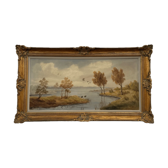 Large Impressive French Oil on Canvas