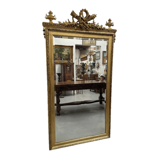 Louis 16th Style Giltwood Mantle / Floor Mirror